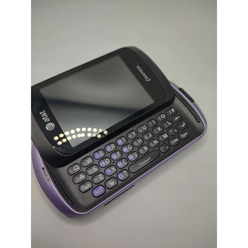 Pantech Swift P6020 Touch QWERTY Slide Purple Phone AT&T Lavender Frost